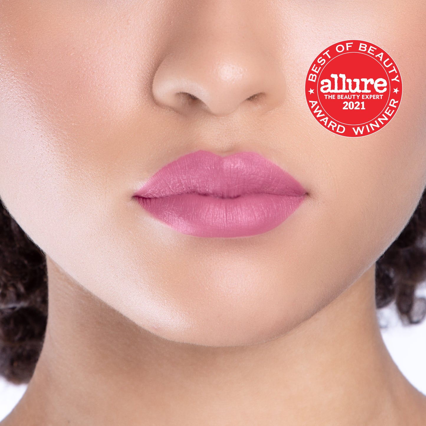 LIPSAX Selfie shown on a girl's lips - Matte Liquid Lipstick - Allure Best of Beauty 2021