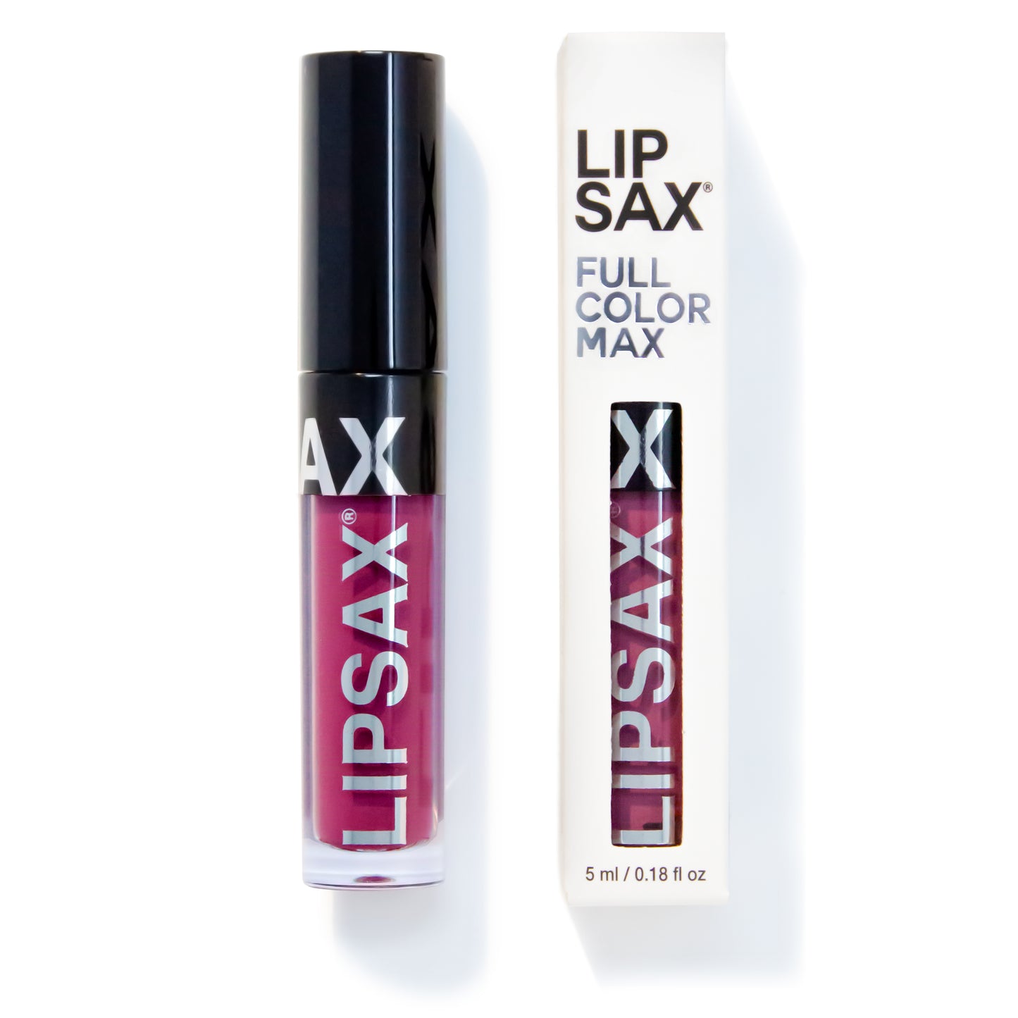 Lipsax Scandalous bottle next to Box